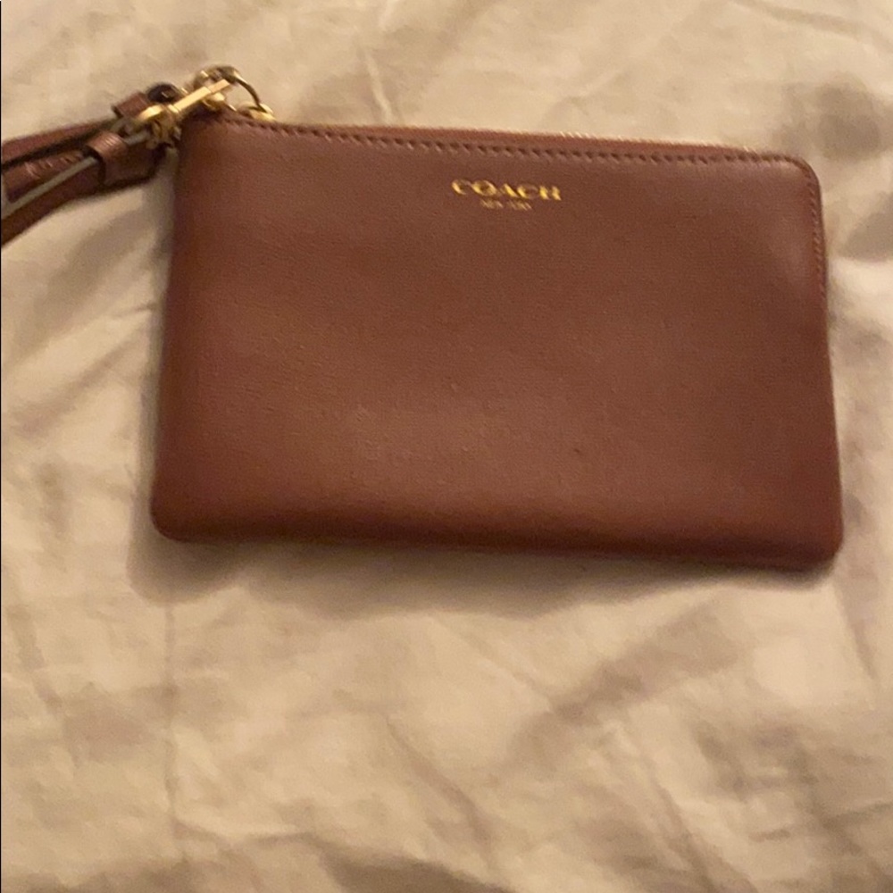 Pink coach wristlet